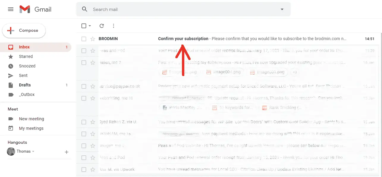 inbox- confirm your newsletter subscription