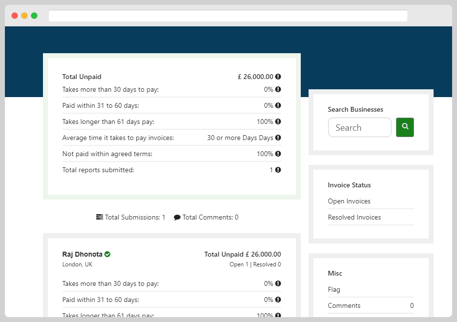 guide to reporting late and unpaid invoices